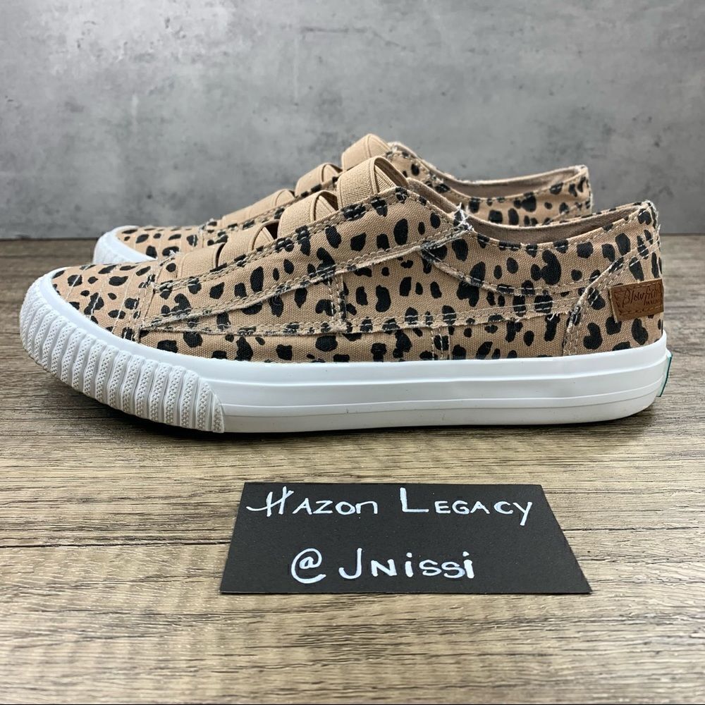 Blowfish~Women's~Malibu Marley Leopard Latte Spots Slip On Sneakers~Size 7.5‎